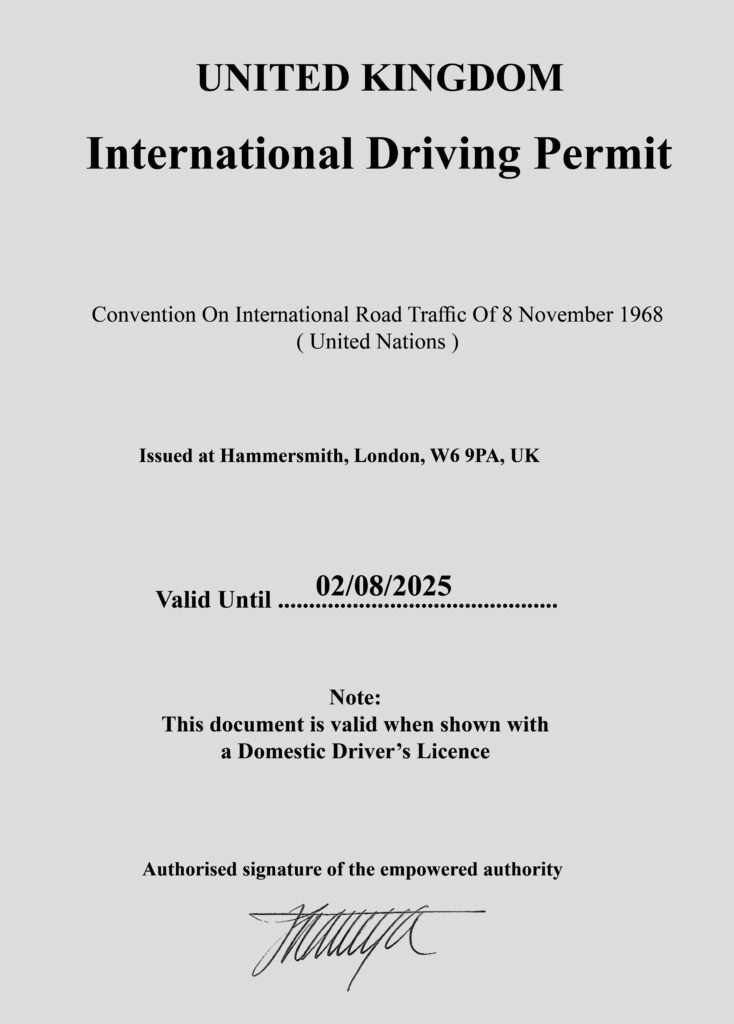 E-IDP International Driving Licence